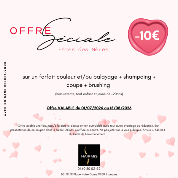 Offre spéciale pour la fête des mères 